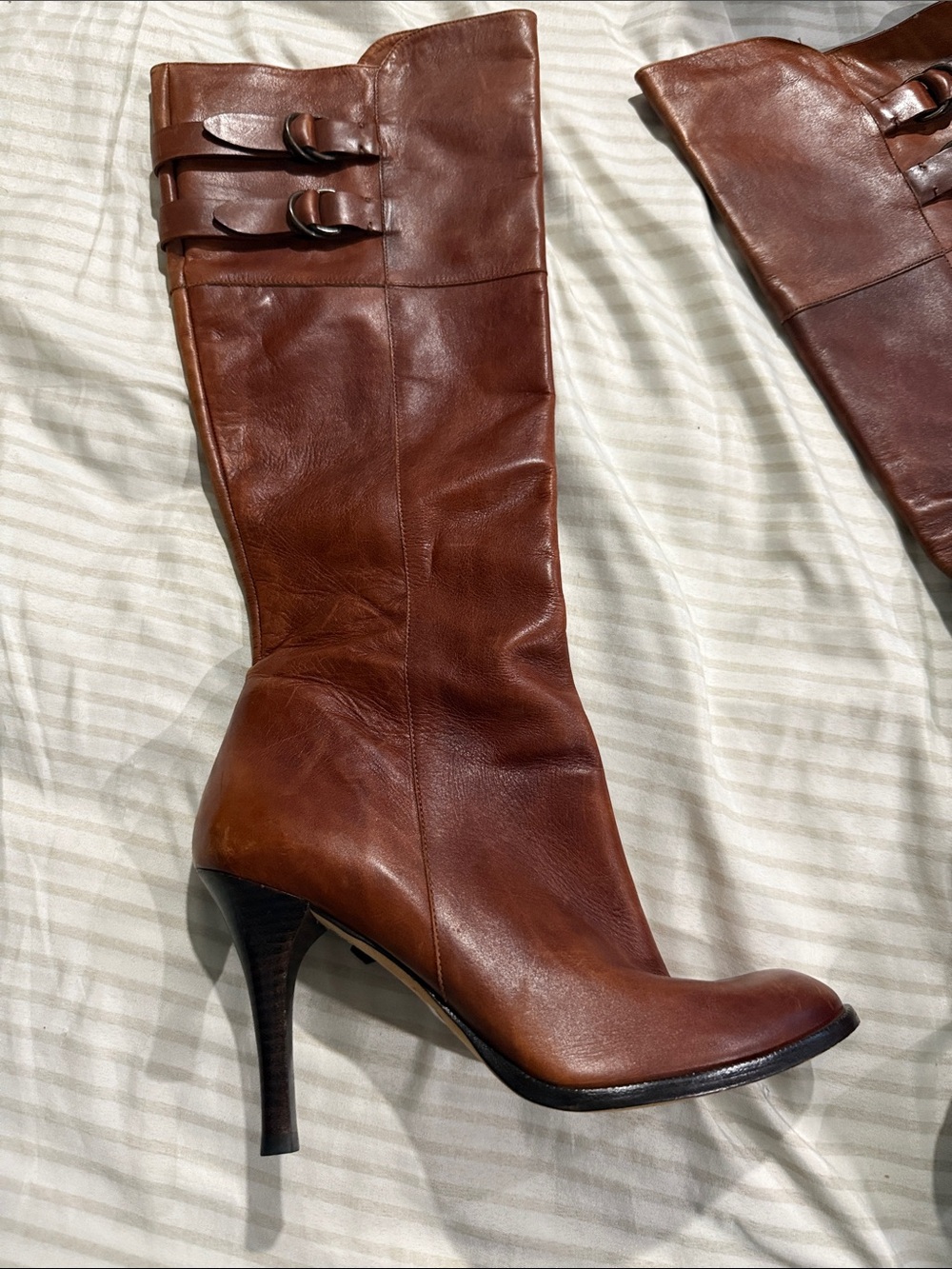 Cole Haan/ Nikeair Brown Leather Knee-High Heeled Boots